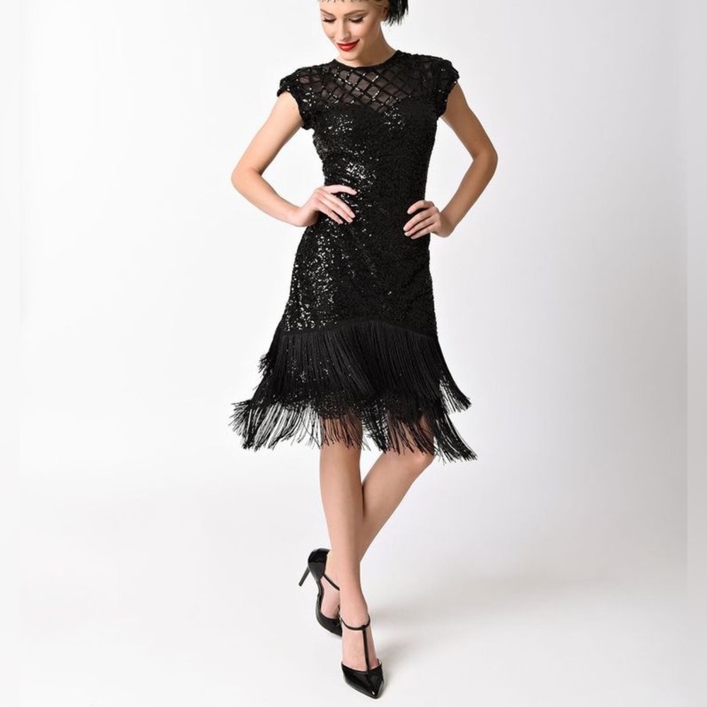 Fringed, Sequined Dress
